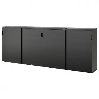IKEA GALANT Ansamblu depozitare+usi glisante, furnir frasin vopsit negru, 320x120 cm