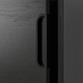 IKEA GALANT Ansamblu depozitare+usi glisante, furnir frasin vopsit negru, 320x120 cm