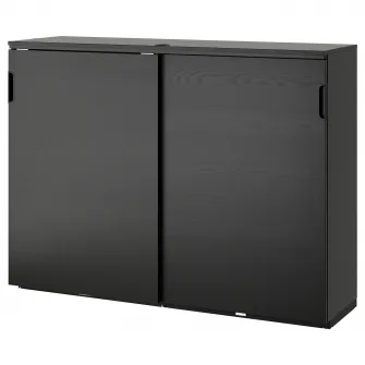 IKEA GALANT Corp cu usi glisante, furnir frasin vopsit negru, 160x120 cm