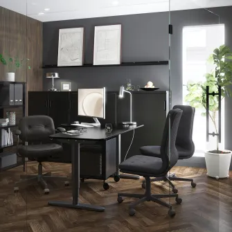 IKEA GALANT Corp cu usi glisante, furnir frasin vopsit negru, 160x120 cm