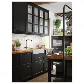 IKEA GAMLESJÖN Baterie, metal negru periat