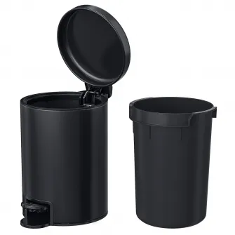 IKEA GANSJÖN Cos gunoi, negru, 3 l