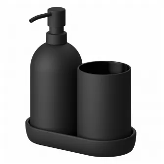 IKEA GANSJÖN Set accesorii baie, 3 piese, negru