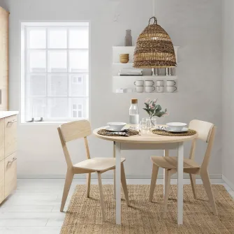 IKEA GAPERHULT Masa extensibila, frasin/alb, 90/120x90 cm