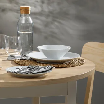 IKEA GAPERHULT Masa extensibila, frasin/alb, 90/120x90 cm
