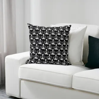 IKEA GERDIE Perna, alb/negru pisica, 40x40 cm