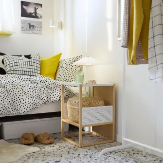 IKEA GILLERSBERG Noptiera, bambus/alb, 39x39x56 cm