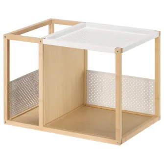 IKEA GILLERSBERG Noptiera, bambus/alb, 39x39x56 cm