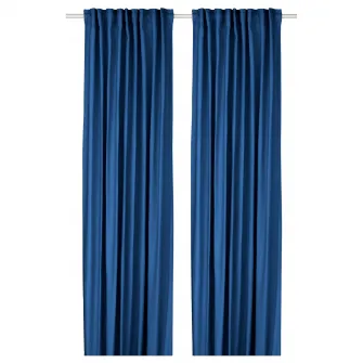 IKEA GINSTMOTT Draperii, 2buc, albastru inchis/rjns, 145x300 cm