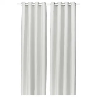 IKEA GINSTMOTT Draperii, 2buc, alb/cu ochiuri, 145x300 cm