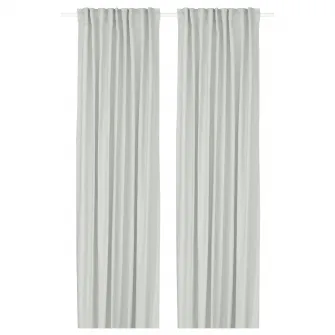 IKEA GINSTMOTT Draperii, 2buc, alb/rjns, 145x300 cm