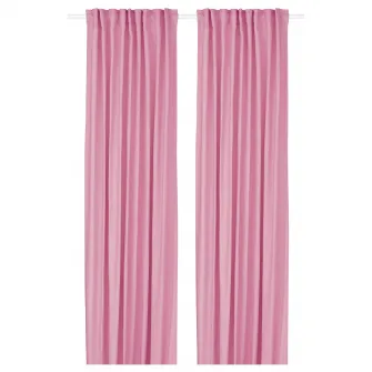 IKEA GINSTMOTT Draperii, 2buc, roz/rjns, 145x300 cm