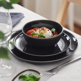 IKEA GLADELIG Bol, gri inchis, 14 cm