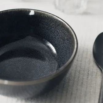 IKEA GLADELIG Bol, gri inchis, 14 cm
