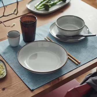 IKEA GLADELIG Farfurie adanca, gri, 21 cm
