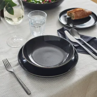 IKEA GLADELIG Farfurie adanca, gri inchis, 21 cm