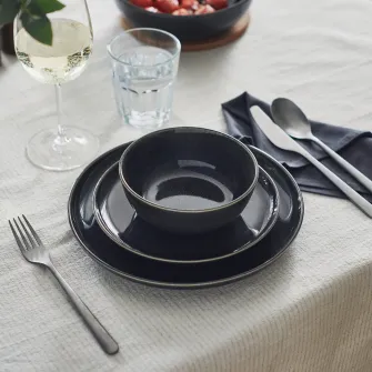 IKEA GLADELIG Farfurie, gri inchis, 25 cm