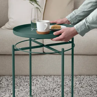 IKEA GLADOM Masuta servit, gri inchis-verde, 45x53 cm