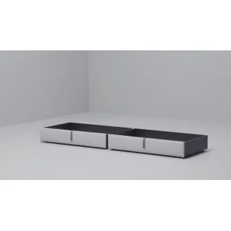 IKEA GLADSTAD Pat tapitat, 2 cutii depozitare, Kabusa gri, 140x200 cm