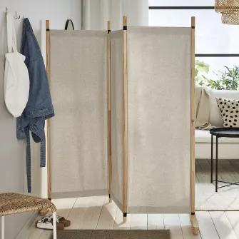 IKEA GLAMBERGET Paravan, pin/Katorp bej, 150x150 cm