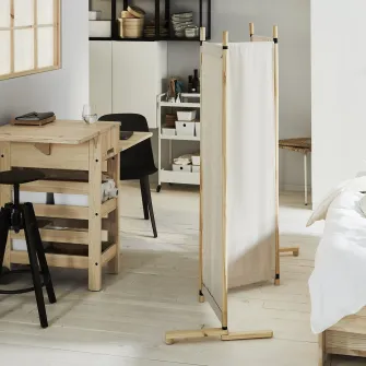 IKEA GLAMBERGET Paravan, pin/Katorp bej, 150x150 cm
