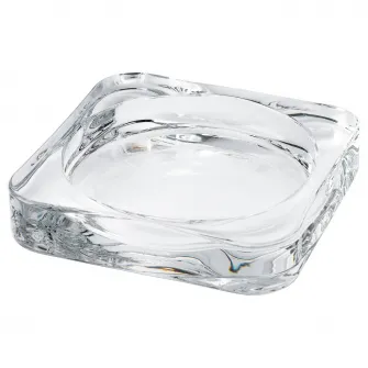 IKEA GLASIG Farfurie lumanare, sticla transparenta, 10x10 cm