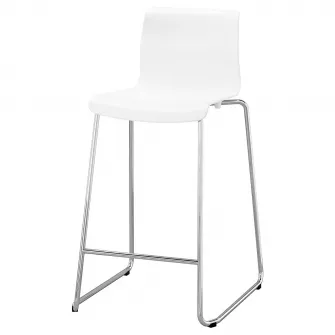 IKEA GLENN Scaun bar, inaltimea blatului alb/cromat, 66 cm