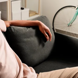 IKEA GLOSTAD Canapea 2 locuri, Knisa gri inchis