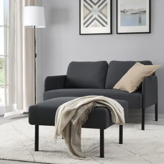 IKEA GLOSTAD Taburet, Knisa gri inchis