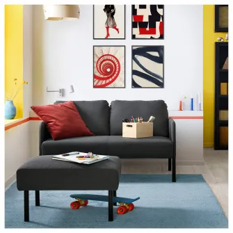 IKEA GLOSTAD Taburet, Knisa gri inchis