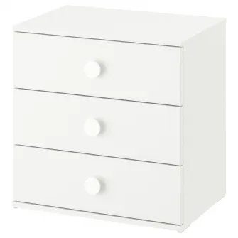 IKEA GODISHUS Comoda 3 sertare, alb, 60x40x60 cm