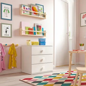 IKEA GODISHUS Comoda 3 sertare, alb, 60x40x60 cm