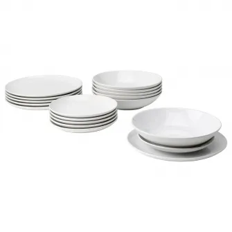 IKEA GODMIDDAG Serviciu 18 piese, alb
