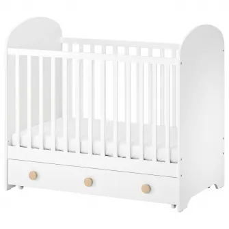 IKEA GONATT Patut cu sertar, alb, 60x120 cm