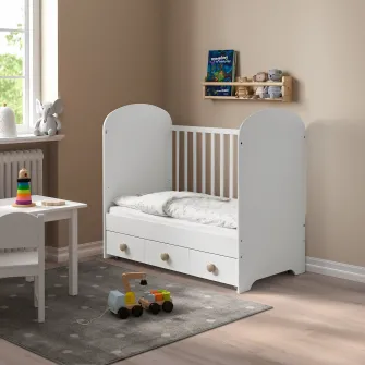 IKEA GONATT Patut cu sertar, alb, 60x120 cm