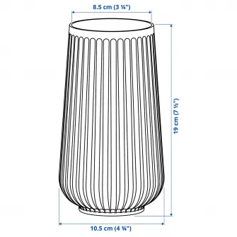 IKEA GRADVIS Vaza, gri, 19 cm