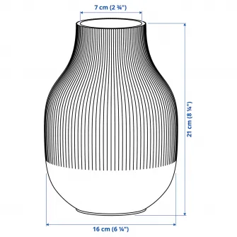 IKEA GRADVIS Vaza, gri inchis, 21 cm