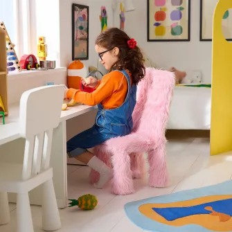 GREJSIMOJS husa scaun copii, blana sintetica/roz