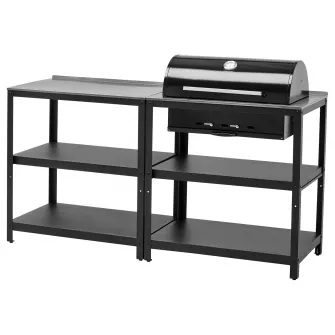 IKEA GRILLSKÄR Bucatarie+gratar carbuni/exterior, inox, 172x61 cm