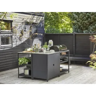 IKEA GRILLSKÄR Bucatarie+gratar carbuni/exterior, inox, 172x61 cm