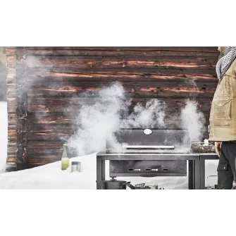 IKEA GRILLSKÄR Gratar pe carbuni, negru/inox exterior, 86x61 cm