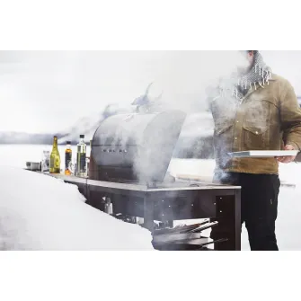 IKEA GRILLSKÄR Gratar pe carbuni, negru/inox exterior, 86x61 cm