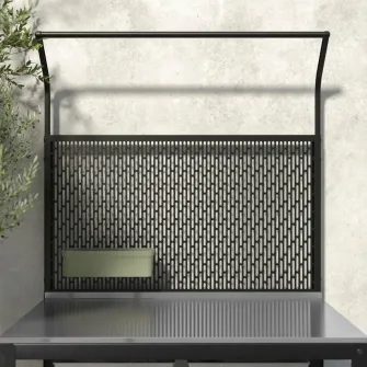 IKEA GRILLSKÄR Insula bucatarie+panou posterior, cu usi inox/exterior, 86x61x176 cm