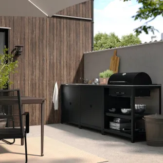 IKEA GRILLSKÄR Masca chiuveta buct/gratar crb, ext, inox, 258x61 cm
