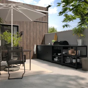 IKEA GRILLSKÄR Masca chiuveta buct/gratar crb, ext, inox, 344x61 cm
