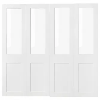 IKEA GRIMO Set usi glisante, sticla/alb, 200x201 cm