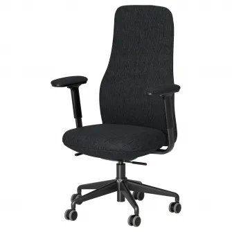 IKEA GRÖNFJÄLL Scaun rotativ cu brate, Letafors gri/negru