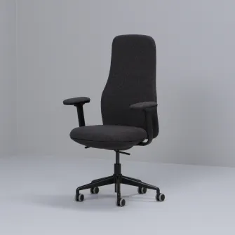 IKEA GRÖNFJÄLL Scaun rotativ cu brate, Letafors gri/negru