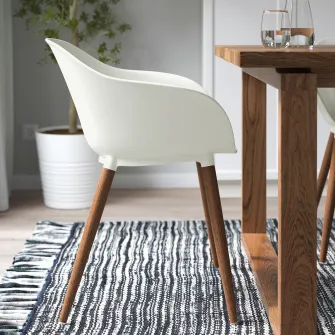 IKEA GRÖNSTA Scaun cu brate, interior/exterior, alb