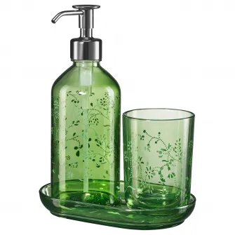 IKEA GROSSJÖN Set accesorii baie, 3 piese, verde